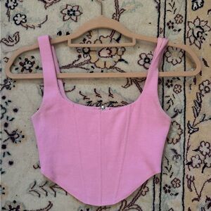 Pink Ribbed Women's Top